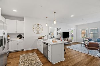 Spacious Living Area With Wood-Style Flooring